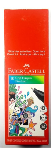 Micropunta Grip Fine Faber Castell Negro X10 Und *5 Cajas