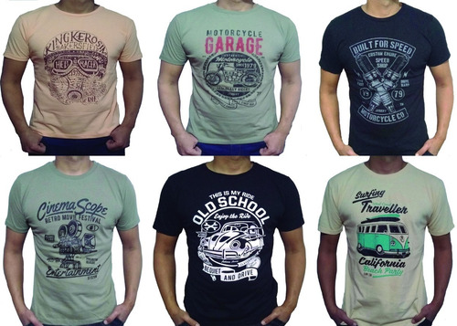 Remeras Estampadas De Hombre Pack X 3 De Algodon 