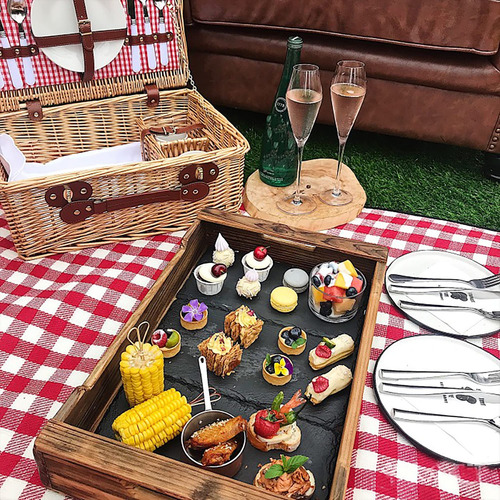 Mantel De Picnic Impermeable Con Fundas Ajustables Para Mesa