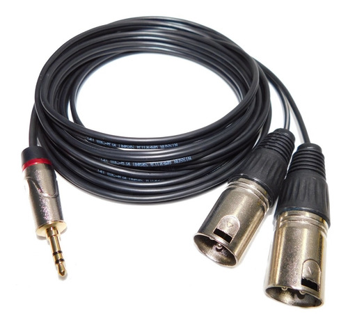 Imagen 1 de 2 de Cable Miniplug A 2 Canon Xlr Macho X 3 Mts Profesional