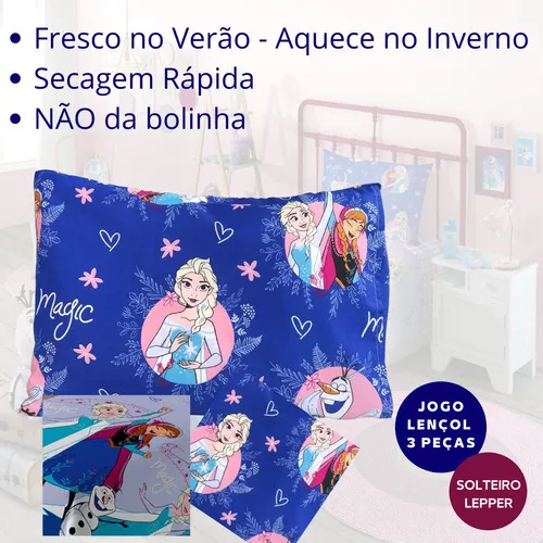 Jogo Lençol Infantil Menino Menina Solteiro Macio Personagem Cor