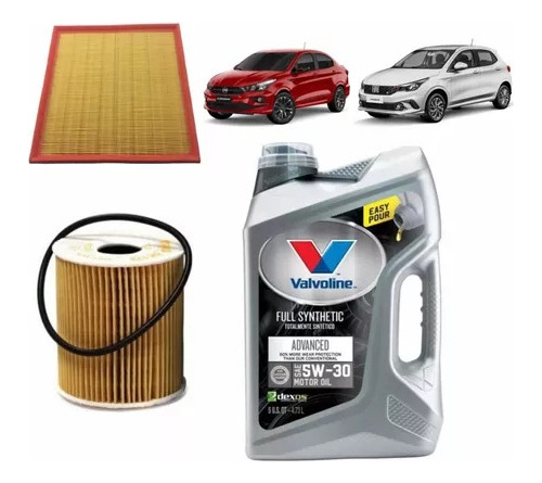 Kit 2 Filtros Fiat Cronos Argo 1.8 Etorq + Valvoline 5w30x5 