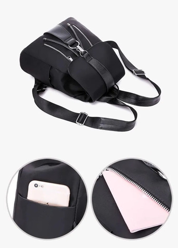 Imagen 6 de 9 de Mochila Mujer Impermeable Bolso Dama Eco Cuero Cod 3912