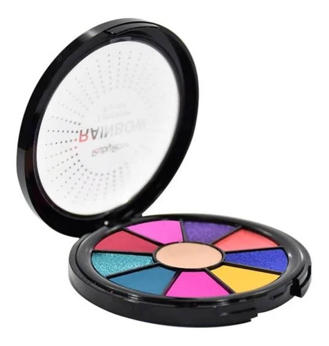 Kit de sombras de ojos Palette con 9 sombras y 1 imprimador, color rubí, rosa y arcoíris
