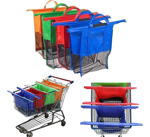 Imagen 4 de 5 de Bolsa De Tnt Reforzado Y Red, Para Carrito, Con Asas, 4 Tama