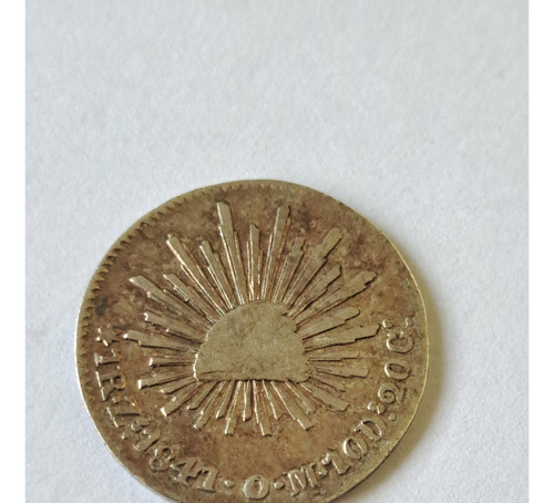 Moedas México 1 Real 1841 Zacateca Prata 3.38 Gr Data Rara