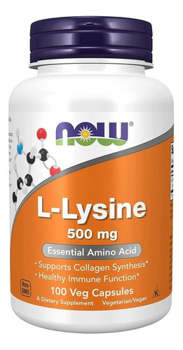 L Lysine, L Lisina 500mg, 100caps, Now,