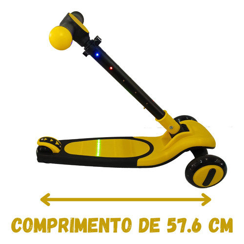 Patinete Infantil Dobrável Com Led 3 Rodas Scooter Até 50kg