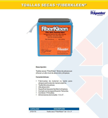 Imagen 3 de 3 de Toalla Seca Microfibra Fiberkleen 1.5x3´´ 175 Pzs Polywater