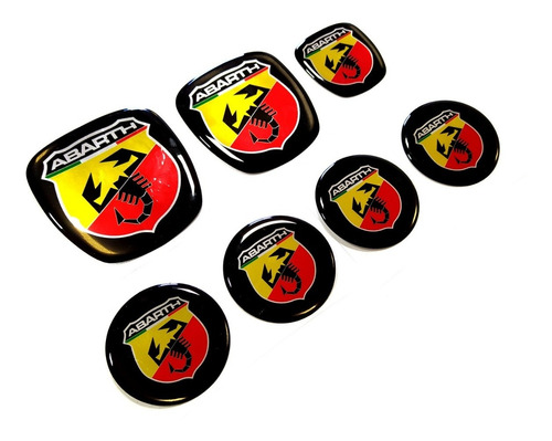 Imagem 2 de 5 de Adesivo Emblemas Fiat Punto Abarth Volante Roda Relevo Res31