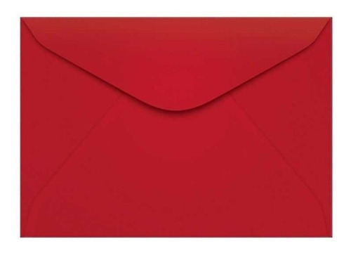 Envelope Carta Liso Color Plus 114x162mm Kit Com 50 Unidades Cor Vermelho