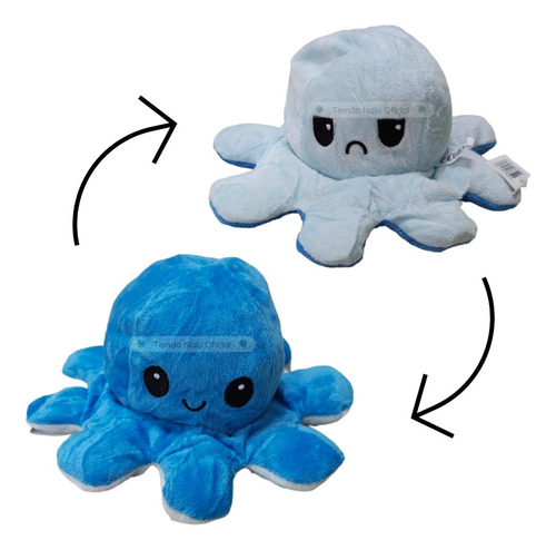 Pack X10 Peluche Pulpo Reversible Feliz Enojado 20 Cm - Nalu