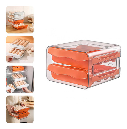 Egg Holder, 32 Rejillas, Doble Capa, Caja Para Almacenamient