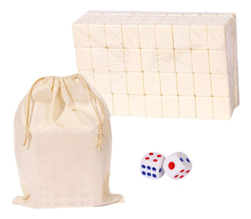 Mini Juego De Mahjong De Viaje, Portátil, 144 30mm Blanco