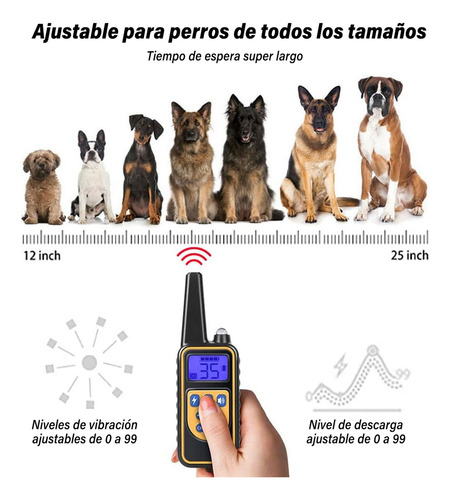 Collar De Choque Eléctrico Para Perro De Entrenamiento Color Negro