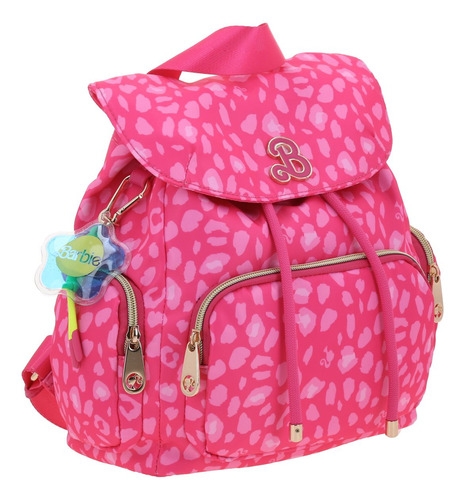 Bolso Tipo Backpack Barbie Gorétt Con Colgante Estrella P25 Rosa Chicle Liso Níquel Rosa Chicle