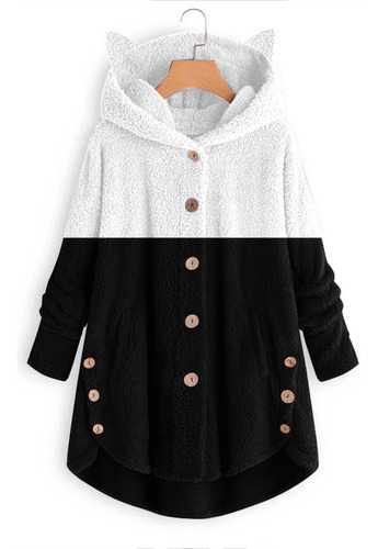 Chaqueta Holgada Con Botones Y Botones Para Mujer