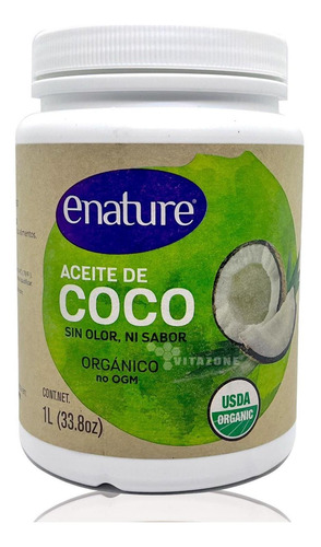 Aceite De Coco Virgen Orgánico 1 Lt E-nature