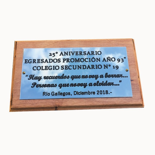 Placa Bronce Inauguracion, Reconocimiento, Homenaje 15x8 Cm.