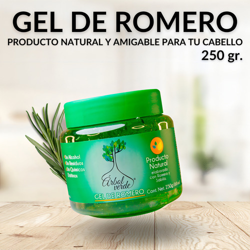 Gel Para Peinar Árbol Verde Romero 250g