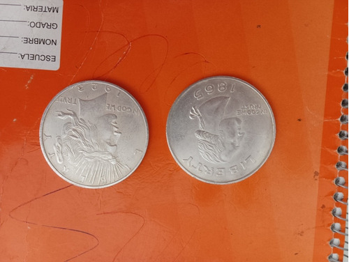 Monedas Antiguas De Plata Años 1865 Y 1923 Plata Pura