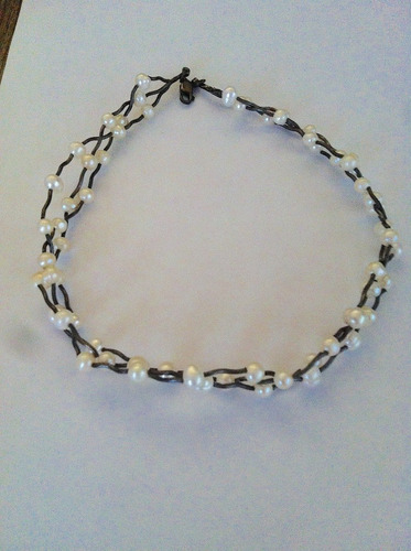 Collar De 60 Perlas Blancas Naturales Plata 925 Vintage