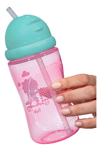 Garrafinha Infantil Com Canudo Retrátil 400 Ml Buba