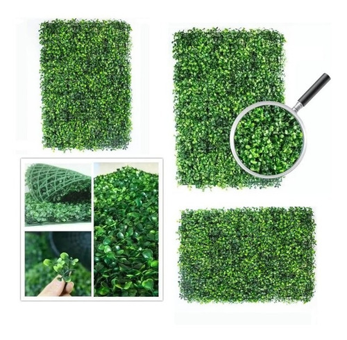 Imagen 2 de 9 de 10pzs Follaje Artificial Sintetico Para Muro Verde 60x40cm!!