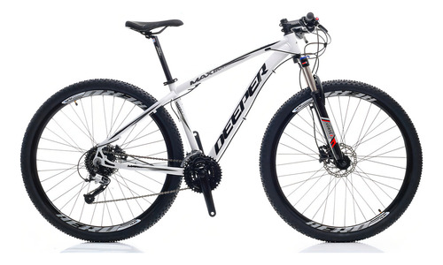 Bicicleta Deeper Rim 29 — 27 V con freno hidráulico, suspensión con cierre de hombro, cubos K7 con cojinete blindado y K/7 11/36 blanca 17