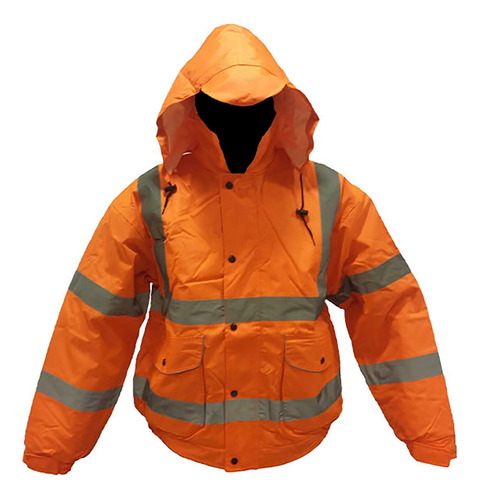 Parka De Abrigo Impermeable C/ Reflectivas Naranja Fluo