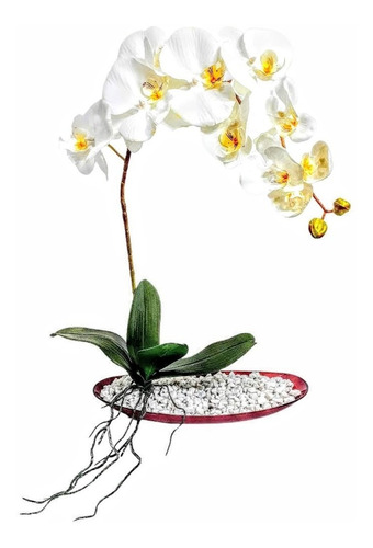 Imagem 1 de 5 de Vaso Orquídea Artificial Decorativo Enfeites = Arranjo Laura