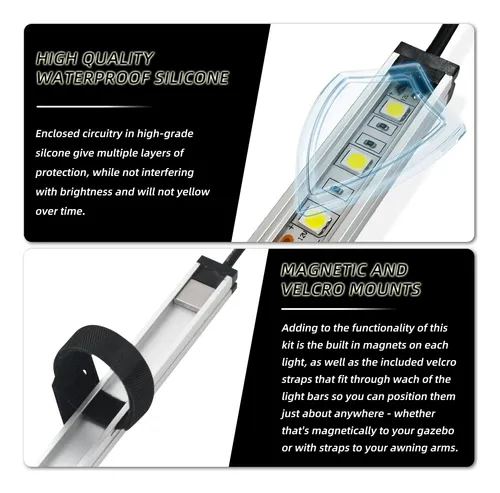 Topautogear Luces Led De 4 Bares Kit Más Brillante Smd 5050