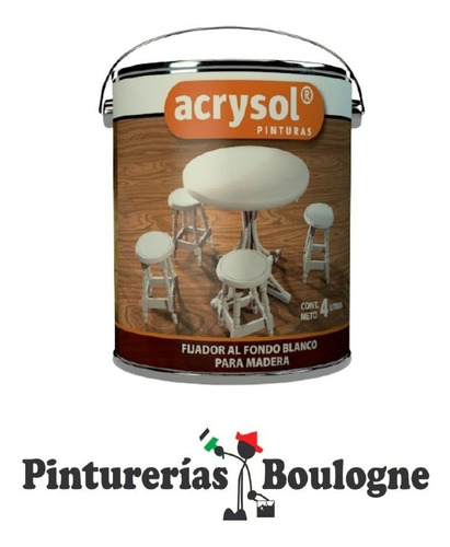 Fondo Blanco Para Madera, Acrysol. 4 Litros. Pintu Boulogne