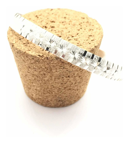 Brazalete Ajustable En Plata Diamantada Ley .925