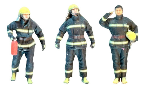 \ 3 Figuras De Bombero En Miniatura, Modelo De Personas 64