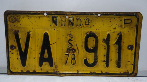 Placa Patente Antigua Chilena , Ñuñoa 78