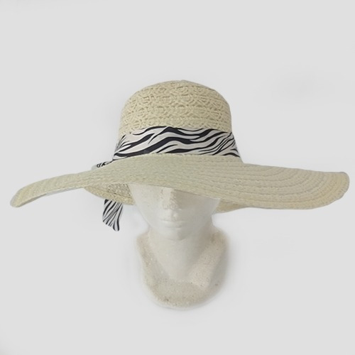 Sombrero Casual De Dama Con Lazo De Rayas Cebra 