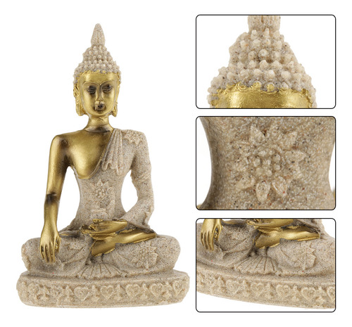 Estatuilla De Buda, 11 X 6,5 X 3,8 Cm, Escultura Tallada A M