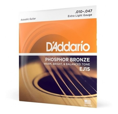 Encordado / Cuerdas Guitarra Acustica D'addario Ej15 .10 .47