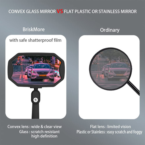 Espejos De Bicicleta Convex Alta Definición 1 Par A: Lente Plateada 1 Par
