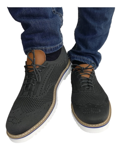 Zapatos Sneka Vestir Moda Hombre Gris Oxford 26-29 Profesor