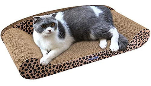 Halovie Gran Tamaño Gato Rascador Sofa De Carton, 24 PuLG