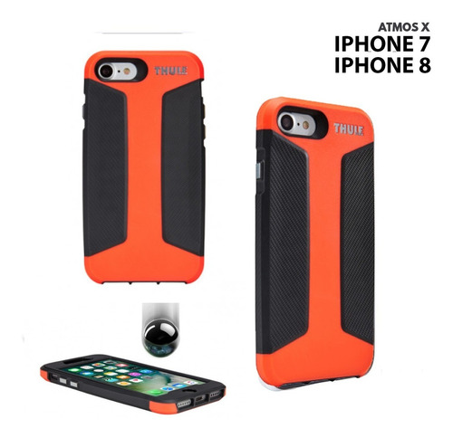 Capa Case Para iPhone 7 Thule Atmos X4 Preto Com Laranja