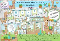 Comprar Kit Imprimible Candy Bar Llama Llamas Mod.2 100% Editable