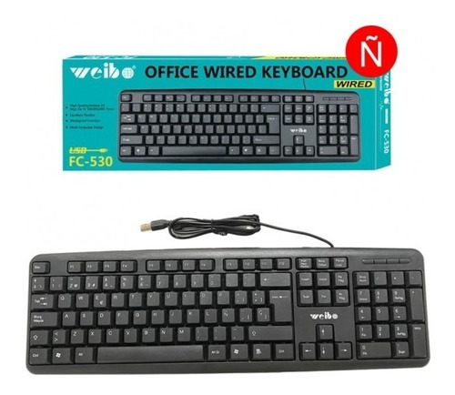 Teclado Alámbrico Usb Pc Laptop Escritorio Oficina Keyboard 