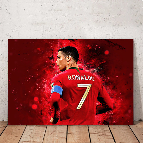 Lienzo De Póster De Fútbol Ronaldo Cr7 Para Decoración De Pa