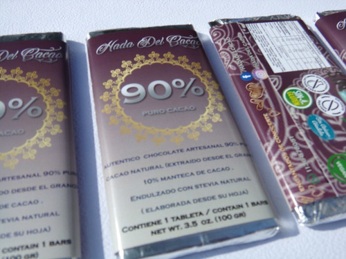 Imagen 2 de 5 de Chocolate (100gr) 90% Sin Azucar Cacao Vegan Keto Stevia