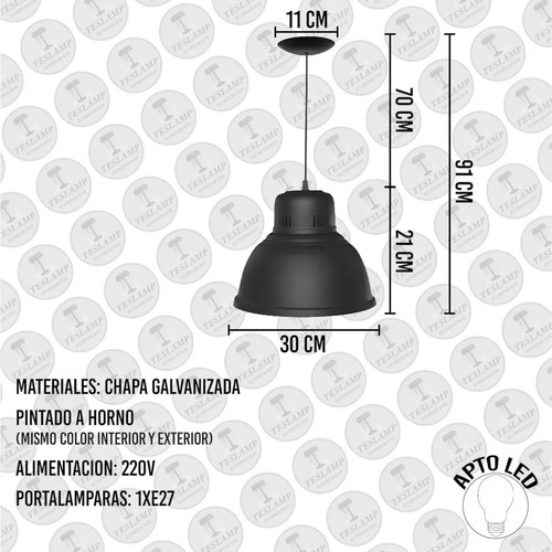 Lamparas Colgantes Pack X3 Unidades Galponera Industrial