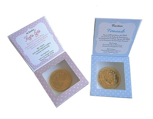 Pack 15  Bolo Moneda De Chocolate En Caja Personalizada