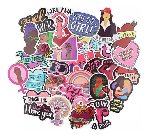 Set Sticker Girl Power Feminista Decorativo Stickers 8m
